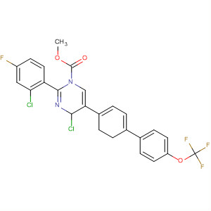 392256-81-4  1(4H)-Pyrimidinecarboxylic acid,4-chloro-2-(2-chloro-4-fluorophenyl)-5,6-dihydro-5-[4'-(trifluoromethoxy)[1,1'-biphenyl]-4-yl]-, methyl ester