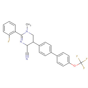 392257-07-7  4-Pyrimidinecarbonitrile,2-(2-fluorophenyl)-1,4,5,6-tetrahydro-1-methyl-5-[4'-(trifluoromethoxy)[1,1'-biphenyl]-4-yl]-