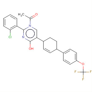 392257-14-6  4-Pyrimidinol,1-acetyl-2-(2-chlorophenyl)-1,4,5,6-tetrahydro-5-[4'-(trifluoromethoxy)[1,1'-biphenyl]-4-yl]-