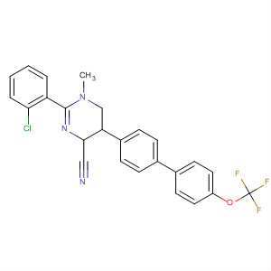 392257-27-1  4-Pyrimidinecarbonitrile,2-(2-chlorophenyl)-1,4,5,6-tetrahydro-1-methyl-5-[4'-(trifluoromethoxy)[1,1'-biphenyl]-4-yl]-
