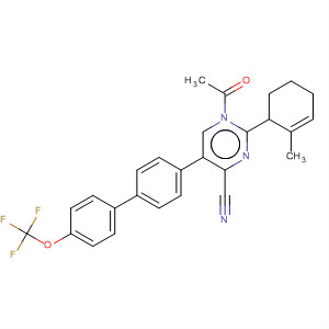 392257-37-3  4-Pyrimidinecarbonitrile,1-acetyl-1,4,5,6-tetrahydro-2-(2-methylphenyl)-5-[4'-(trifluoromethoxy)[1,1'-biphenyl]-4-yl]-