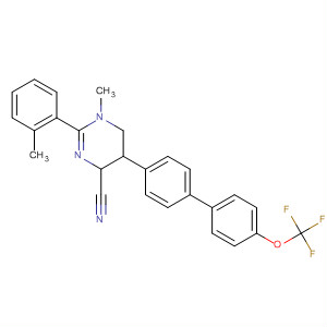 392257-47-5  4-Pyrimidinecarbonitrile,1,4,5,6-tetrahydro-1-methyl-2-(2-methylphenyl)-5-[4'-(trifluoromethoxy)[1,1'-biphenyl]-4-yl]-
