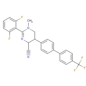 392257-67-9  4-Pyrimidinecarbonitrile,2-(2,6-difluorophenyl)-1,4,5,6-tetrahydro-1-methyl-5-[4'-(trifluoromethyl)[1,1'-biphenyl]-4-yl]-