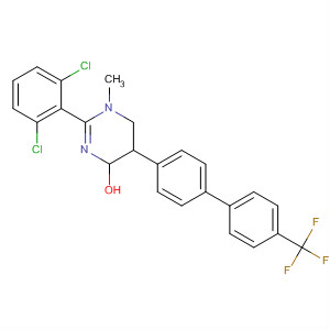 392257-84-0  4-Pyrimidinol,2-(2,6-dichlorophenyl)-1,4,5,6-tetrahydro-1-methyl-5-[4'-(trifluoromethyl)[1,1'-biphenyl]-4-yl]-