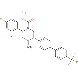 392258-20-7  1(4H)-Pyrimidinecarboxylic acid,2-(2-chloro-4-fluorophenyl)-5,6-dihydro-4-methyl-5-[4'-(trifluoromethyl)[1,1'-biphenyl]-4-yl]-, methyl ester