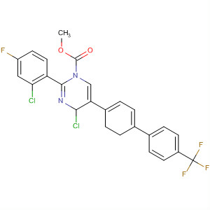 392258-21-8  1(4H)-Pyrimidinecarboxylic acid,4-chloro-2-(2-chloro-4-fluorophenyl)-5,6-dihydro-5-[4'-(trifluoromethyl)[1,1'-biphenyl]-4-yl]-, methyl ester
