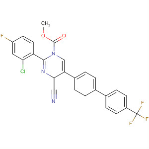 392258-22-9  1(4H)-Pyrimidinecarboxylic acid,2-(2-chloro-4-fluorophenyl)-4-cyano-5,6-dihydro-5-[4'-(trifluoromethyl)[1,1'-biphenyl]-4-yl]-, methyl ester
