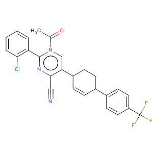 392258-57-0  4-Pyrimidinecarbonitrile,1-acetyl-2-(2-chlorophenyl)-1,4,5,6-tetrahydro-5-[4'-(trifluoromethyl)[1,1'-biphenyl]-4-yl]-