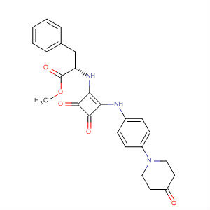 392335-28-3  L-Phenylalanine,N-[3,4-dioxo-2-[[4-(4-oxo-1-piperidinyl)phenyl]amino]-1-cyclobuten-1-yl]-, methyl ester