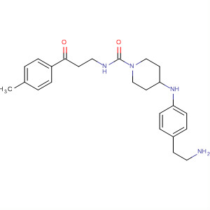392626-28-7  1-Piperidinecarboxamide,4-[[4-(2-aminoethyl)phenyl]amino]-N-[3-(4-methylphenyl)-3-oxopropyl]-