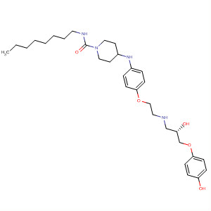 392634-65-0  1-Piperidinecarboxamide,4-[[4-[2-[[(2S)-2-hydroxy-3-(4-hydroxyphenoxy)propyl]amino]ethoxy]phenyl]amino]-N-octyl-