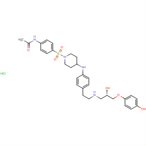 392642-48-7  Acetamide,N-[4-[[4-[[4-[2-[[(2S)-2-hydroxy-3-(4-hydroxyphenoxy)propyl]amino]ethyl]phenyl]amino]-1-piperidinyl]sulfonyl]phenyl]-, monohydrochloride