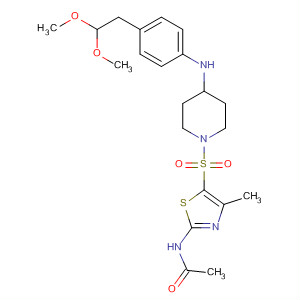 392642-75-0  Acetamide,N-[5-[[4-[[4-(2,2-dimethoxyethyl)phenyl]amino]-1-piperidinyl]sulfonyl]-4-methyl-2-thiazolyl]-