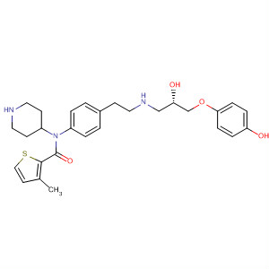 392645-06-6  4-Piperidinamine,N-[4-[2-[[(2S)-2-hydroxy-3-(4-hydroxyphenoxy)propyl]amino]ethyl]phenyl]-1-[(3-methyl-2-thienyl)carbonyl]-