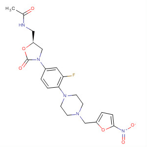 392659-38-0  Acetamide,N-[[(5S)-3-[3-fluoro-4-[4-[(5-nitro-2-furanyl)methyl]-1-piperazinyl]phenyl]-2-oxo-5-oxazolidinyl]methyl]-