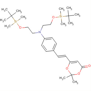 392662-50-9  4H-1,3-Dioxin-4-one,6-[(1E)-2-[4-[bis[2-[[(1,1-dimethylethyl)dimethylsilyl]oxy]ethyl]amino]phenyl]ethenyl]-2,2-dimethyl-