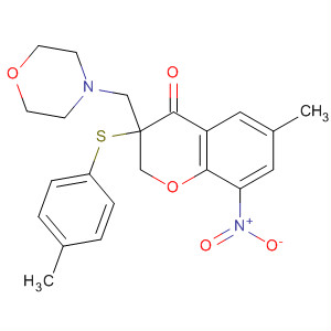 392666-73-8  4H-1-Benzopyran-4-one,2,3-dihydro-6-methyl-3-[(4-methylphenyl)thio]-3-(4-morpholinylmethyl)-8-nitro-