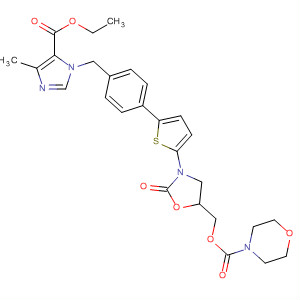 392682-17-6  4-Morpholinecarboxylic acid,[3-[5-[4-[[5-(ethoxycarbonyl)-4-methyl-1H-imidazol-1-yl]methyl]phenyl]-2-thienyl]-2-oxo-5-oxazolidinyl]methyl ester