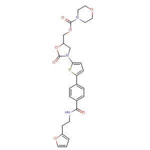 393086-41-4  4-Morpholinecarboxylic acid,[3-[5-[4-[[(2-furanylmethyl)methylamino]carbonyl]phenyl]-2-thienyl]-2-oxo-5-oxazolidinyl]methyl ester