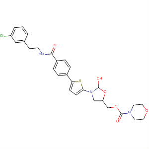 393086-51-6  4-Morpholinecarboxylic acid,[3-[5-[4-[[[2-(3-chlorophenyl)ethyl]amino]carbonyl]phenyl]-2-thienyl]-2-oxo-5-oxazolidinyl]methyl ester
