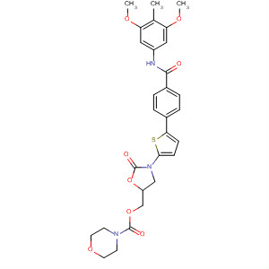 393086-53-8  4-Morpholinecarboxylic acid,[3-[5-[4-[[(3,5-dimethoxy-4-methylphenyl)amino]carbonyl]phenyl]-2-thienyl]-2-oxo-5-oxazolidinyl]methyl ester