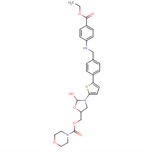 393086-80-1  4-Morpholinecarboxylic acid,[3-[5-[4-[[[4-(ethoxycarbonyl)phenyl]amino]methyl]phenyl]-2-thienyl]-2-oxo-5-oxazolidinyl]methyl ester