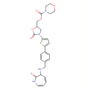 393086-88-9  4-Morpholinecarboxylic acid,[3-[5-[4-[[(hexahydro-2-oxo-1H-azepin-3-yl)amino]methyl]phenyl]-2-thienyl]-2-oxo-5-oxazolidinyl]methyl ester