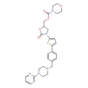 393086-94-7  4-Morpholinecarboxylic acid,[2-oxo-3-[5-[4-[[4-(2-pyrimidinyl)-1-piperazinyl]methyl]phenyl]-2-thienyl]-5-oxazolidinyl]methyl ester