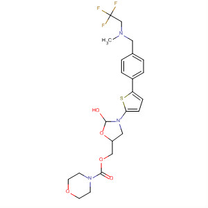 393086-95-8  4-Morpholinecarboxylic acid,[3-[5-[4-[[methyl(2,2,2-trifluoroethyl)amino]methyl]phenyl]-2-thienyl]-2-oxo-5-oxazolidinyl]methyl ester