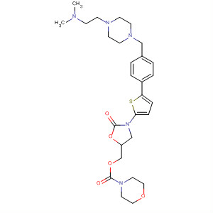 393087-07-5  4-Morpholinecarboxylic acid,[3-[5-[4-[[4-[2-(dimethylamino)ethyl]-1-piperazinyl]methyl]phenyl]-2-thienyl]-2-oxo-5-oxazolidinyl]methyl ester