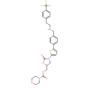 393087-10-0  4-Morpholinecarboxylic acid,[2-oxo-3-[5-[4-[[[2-[4-(trifluoromethyl)phenyl]ethyl]amino]methyl]phenyl]-2-thienyl]-5-oxazolidinyl]methyl ester