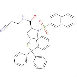 393154-47-7  2-Pyrrolidinecarboxamide,N-(2-cyanoethyl)-1-(2-naphthalenylsulfonyl)-4-[(triphenylmethyl)thio]-,(2S,4R)-