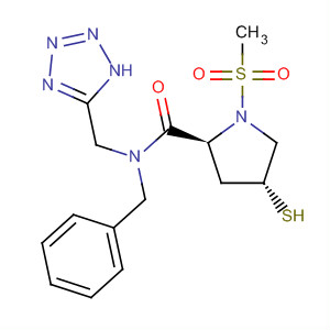 393154-59-1  2-Pyrrolidinecarboxamide,4-mercapto-1-(methylsulfonyl)-N-(phenylmethyl)-N-(1H-tetrazol-5-ylmethyl)-, (2S,4R)-