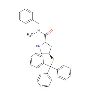 393154-64-8  2-Pyrrolidinecarboxamide,N-methyl-N-(phenylmethyl)-4-[(triphenylmethyl)thio]-, (2S,4R)-