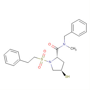 393156-46-2  2-Pyrrolidinecarboxamide,4-mercapto-N-methyl-1-[(2-phenylethyl)sulfonyl]-N-(phenylmethyl)-,(2S,4R)-