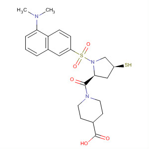 393156-53-1  4-Piperidinecarboxylic acid,1-[[(2S,4S)-1-[[5-(dimethylamino)-2-naphthalenyl]sulfonyl]-4-mercapto-2-pyrrolidinyl]carbonyl]-
