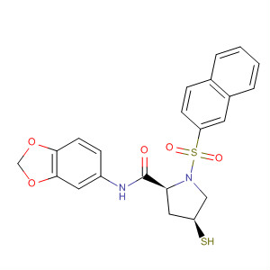 393157-06-7  2-Pyrrolidinecarboxamide,N-1,3-benzodioxol-5-yl-4-mercapto-1-(2-naphthalenylsulfonyl)-,(2S,4S)-