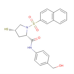 393157-13-6  2-Pyrrolidinecarboxamide,N-[4-(hydroxymethyl)phenyl]-4-mercapto-1-(2-naphthalenylsulfonyl)-,(2S,4S)-