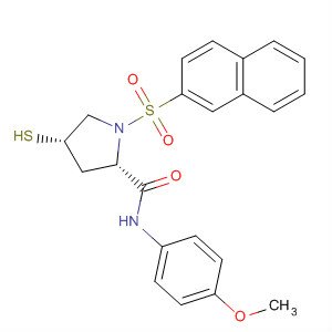 393157-16-9  2-Pyrrolidinecarboxamide,4-mercapto-N-(4-methoxyphenyl)-1-(2-naphthalenylsulfonyl)-, (2S,4S)-