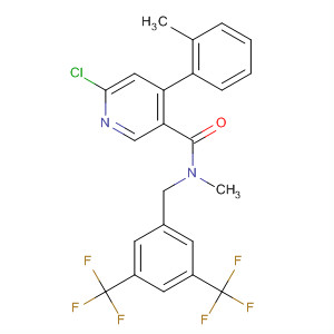 393508-84-4  3-Pyridinecarboxamide,N-[[3,5-bis(trifluoromethyl)phenyl]methyl]-6-chloro-N-methyl-4-(2-methylphenyl)-
