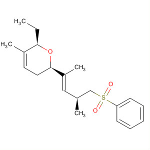 393530-21-7  2H-Pyran,6-[(1E,3S)-1,3-dimethyl-4-(phenylsulfonyl)-1-butenyl]-2-ethyl-5,6-dihydro-3-methyl-, (2R,6R)-