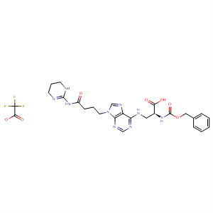 393544-37-1  L-Alanine,3-[[9-[4-oxo-4-[(1,4,5,6-tetrahydro-2-pyrimidinyl)amino]butyl]-9H-purin-6-yl]amino]-N-[(phenylmethoxy)carbonyl]-, mono(trifluoroacetate)