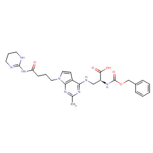393544-39-3  L-Alanine,3-[[2-methyl-7-[4-oxo-4-[(1,4,5,6-tetrahydro-2-pyrimidinyl)amino]butyl]-7H-pyrrolo[2,3-d]pyrimidin-4-yl]amino]-N-[(phenylmethoxy)carbonyl]-
