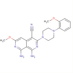 380470-06-4  2,7-Naphthyridine-4-carbonitrile,1,8-diamino-6-methoxy-3-[4-(2-methoxyphenyl)-1-piperazinyl]-