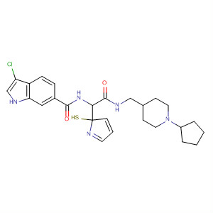 380900-31-2  1H-Indole-6-carboxamide,3-chloro-N-[2-[[(1-cyclopentyl-4-piperidinyl)methyl]amino]-2-oxo-1-(2-thiazolyl)ethyl]-