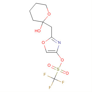380909-70-6  Methanesulfonic acid, trifluoro-,2-[(tetrahydro-2-hydroxy-2H-pyran-2-yl)methyl]-4-oxazolyl ester