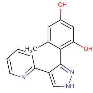 381230-01-9  1,3-Benzenediol, 5-methyl-4-[4-(2-pyridinyl)-1H-pyrazol-3-yl]-