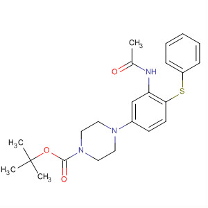 381666-81-5  1-Piperazinecarboxylic acid, 4-[3-(acetylamino)-4-(phenylthio)phenyl]-,1,1-dimethylethyl ester