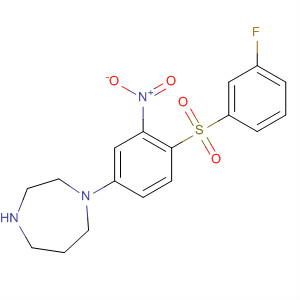 381666-90-6  1H-1,4-Diazepine,1-[4-[(3-fluorophenyl)sulfonyl]-3-nitrophenyl]hexahydro-