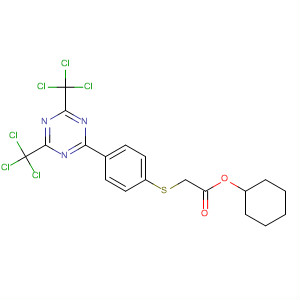 381731-86-8  Acetic acid, [[4-[4,6-bis(trichloromethyl)-1,3,5-triazin-2-yl]phenyl]thio]-,cyclohexyl ester